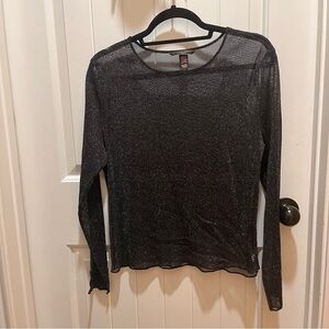 Victoria's Secret Black Sparkle Long Sleeve Top - M/L